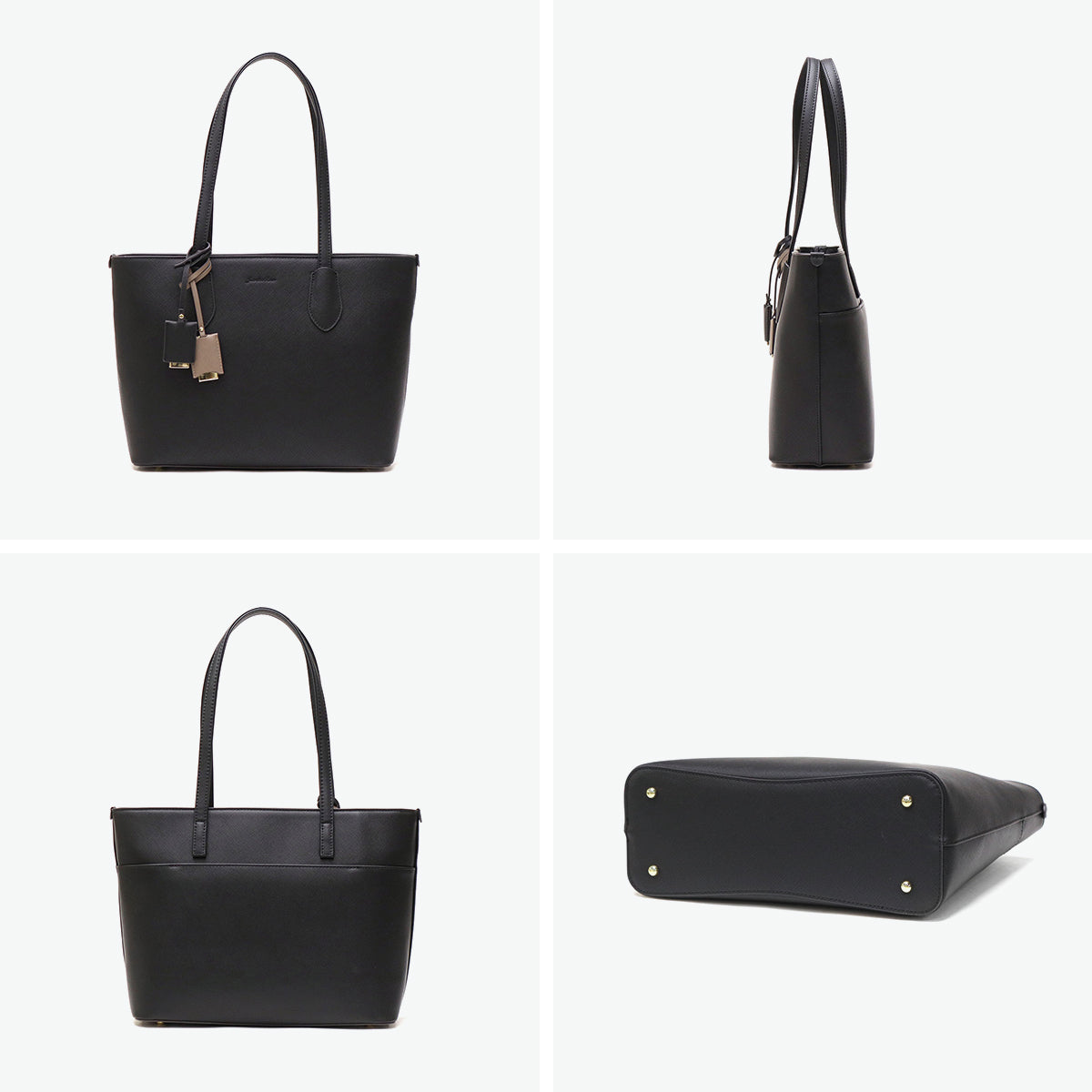 ジュエルナローズ Jewelna Rose トートバッグ レディース A4 ファスナー付き おしゃれ 通勤 小さめ 8L かわいい ブランド 大人 きれいめ ビジネスバッグ ビジネス 通勤バッグ 肩掛け リタ 16145 （ブラック） ブラック