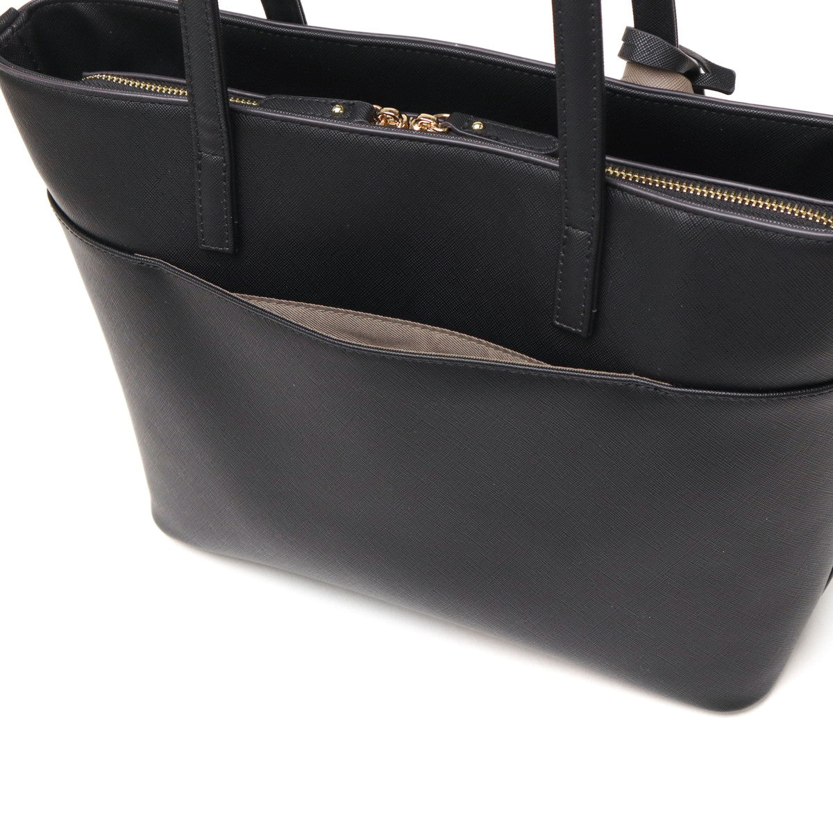ジュエルナローズ Jewelna Rose トートバッグ レディース A4 ファスナー付き おしゃれ 通勤 小さめ 8L かわいい ブランド 大人 きれいめ ビジネスバッグ ビジネス 通勤バッグ 肩掛け リタ 16145 （ブラック） ブラック