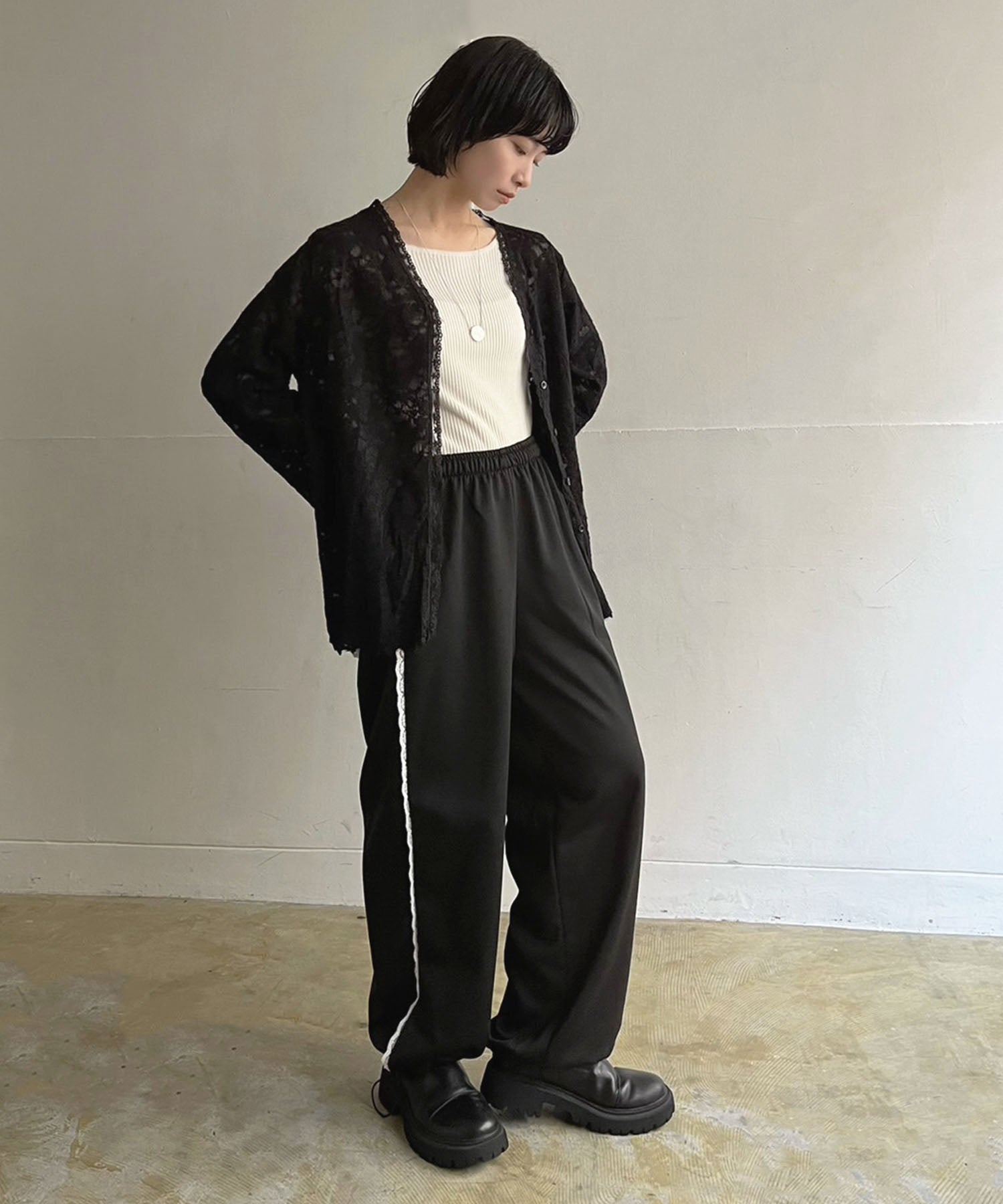 ジュエローブ Jewelobe レースラインスウェットパンツ