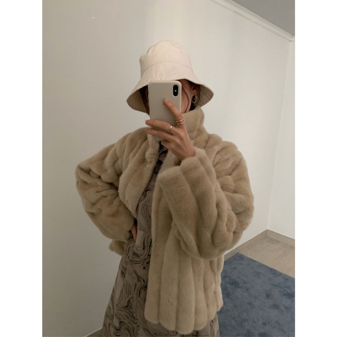 ジュエローブ Jewelobe ワイドリブフェイクファーショートブルゾン