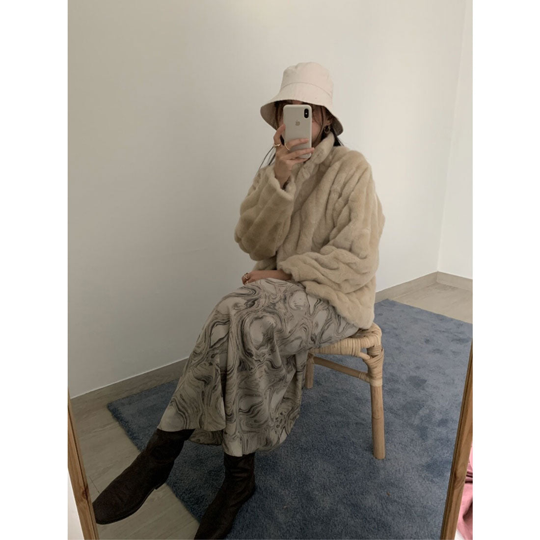 ジュエローブ Jewelobe ワイドリブフェイクファーショートブルゾン