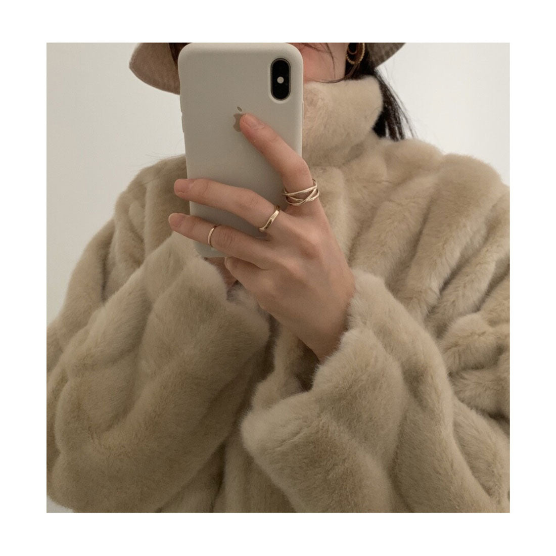 ジュエローブ Jewelobe ワイドリブフェイクファーショートブルゾン