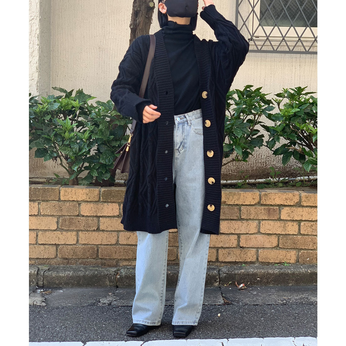 ジュエローブ Jewelobe ケーブルロングニットカーディガン