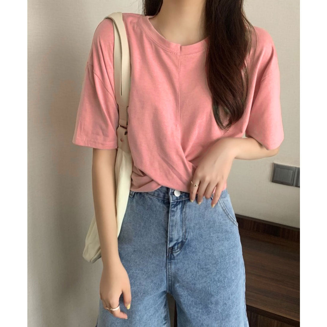 ジュエローブ Jewelobe ツイストヘムクロップドTシャツ （ピンク） ピンク