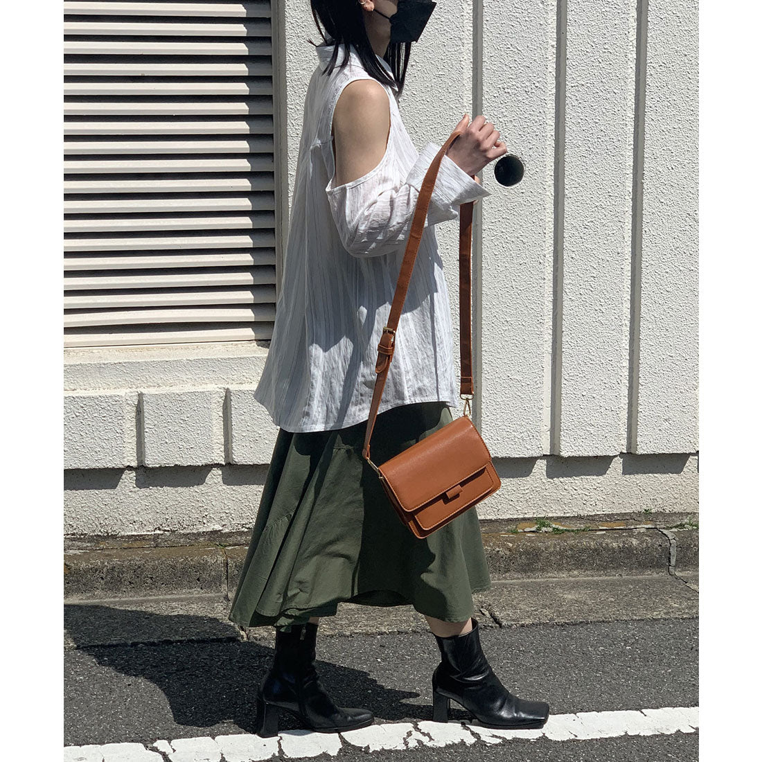 ジュエローブ Jewelobe 肩あきストライプシアーシャツ
