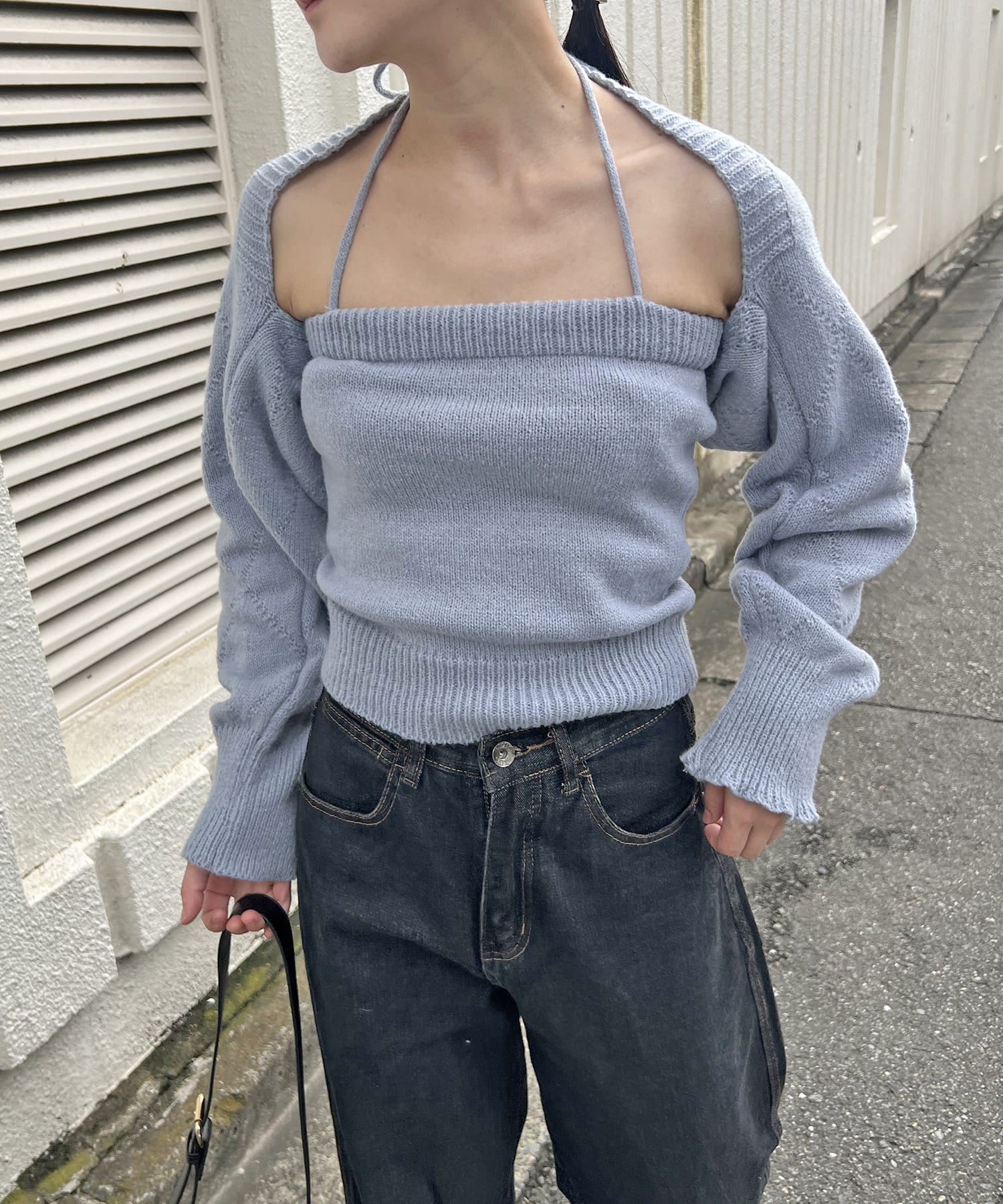 ジュエローブ Jewelobe ボレロ×チューブトップセットアップ,グレー