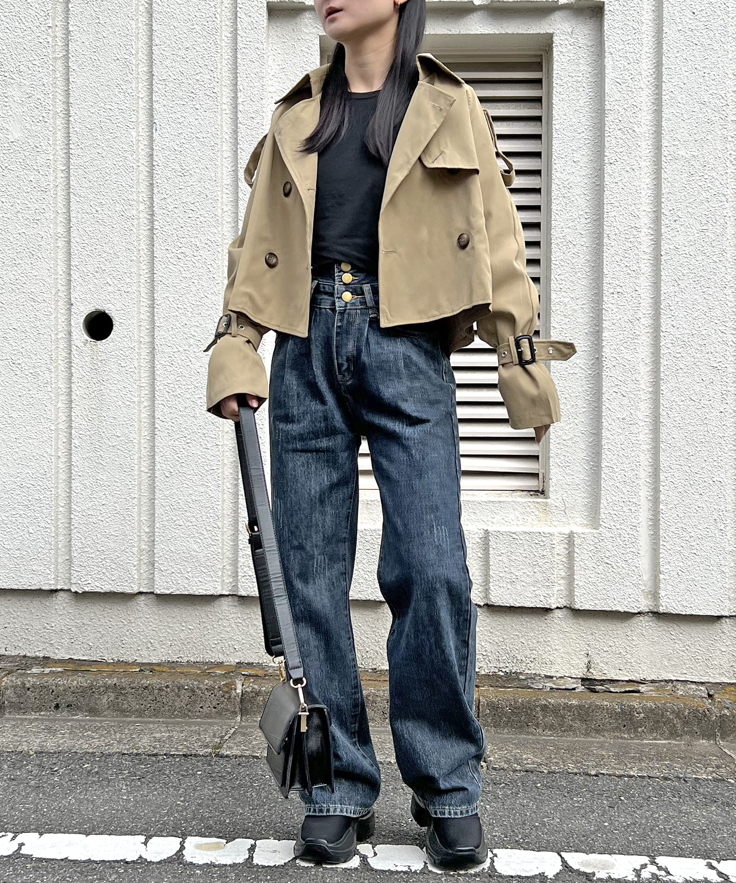 ジュエローブ Jewelobe キャンディースリーブショートトレンチコート