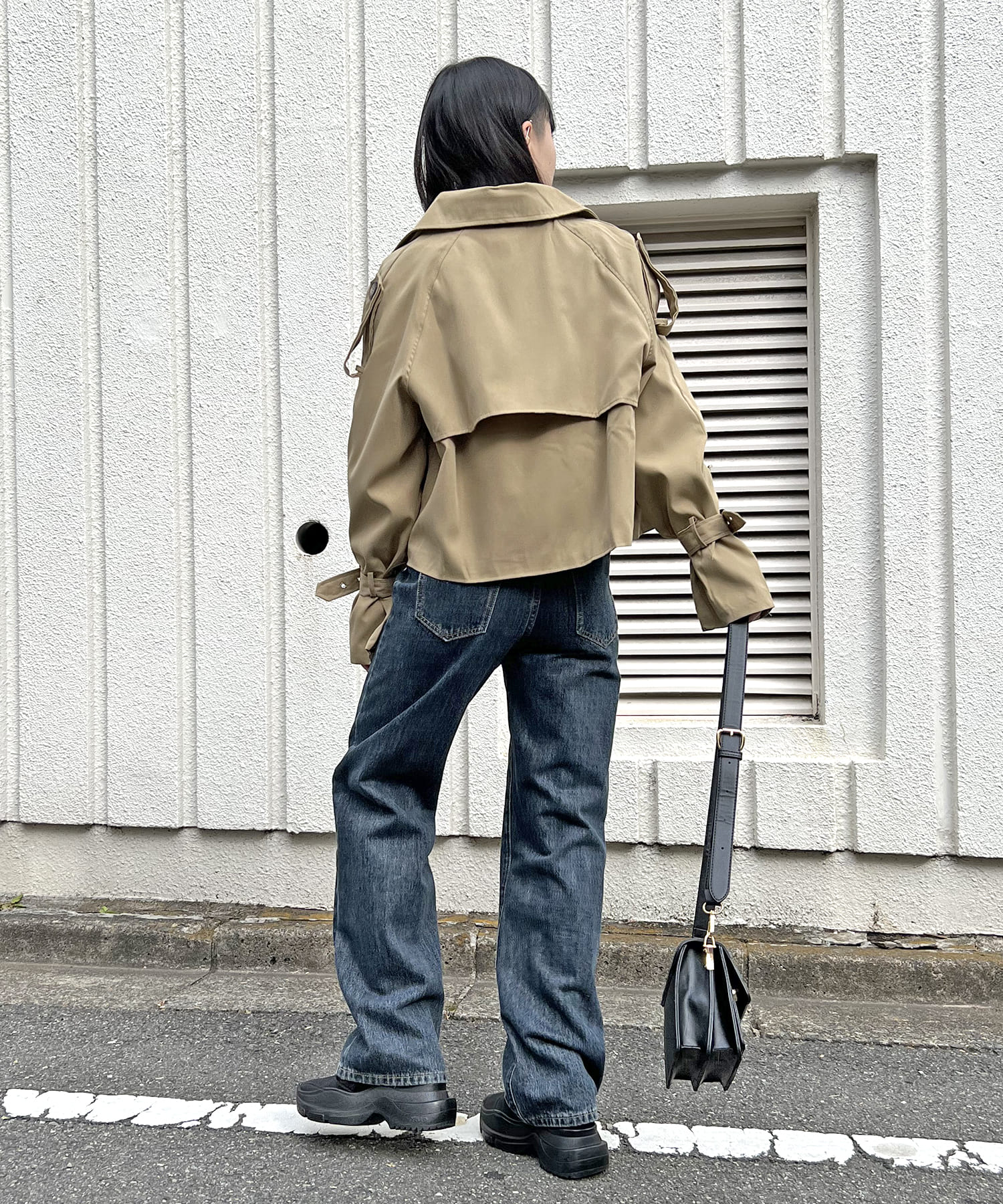 ジュエローブ Jewelobe キャンディースリーブショートトレンチコート