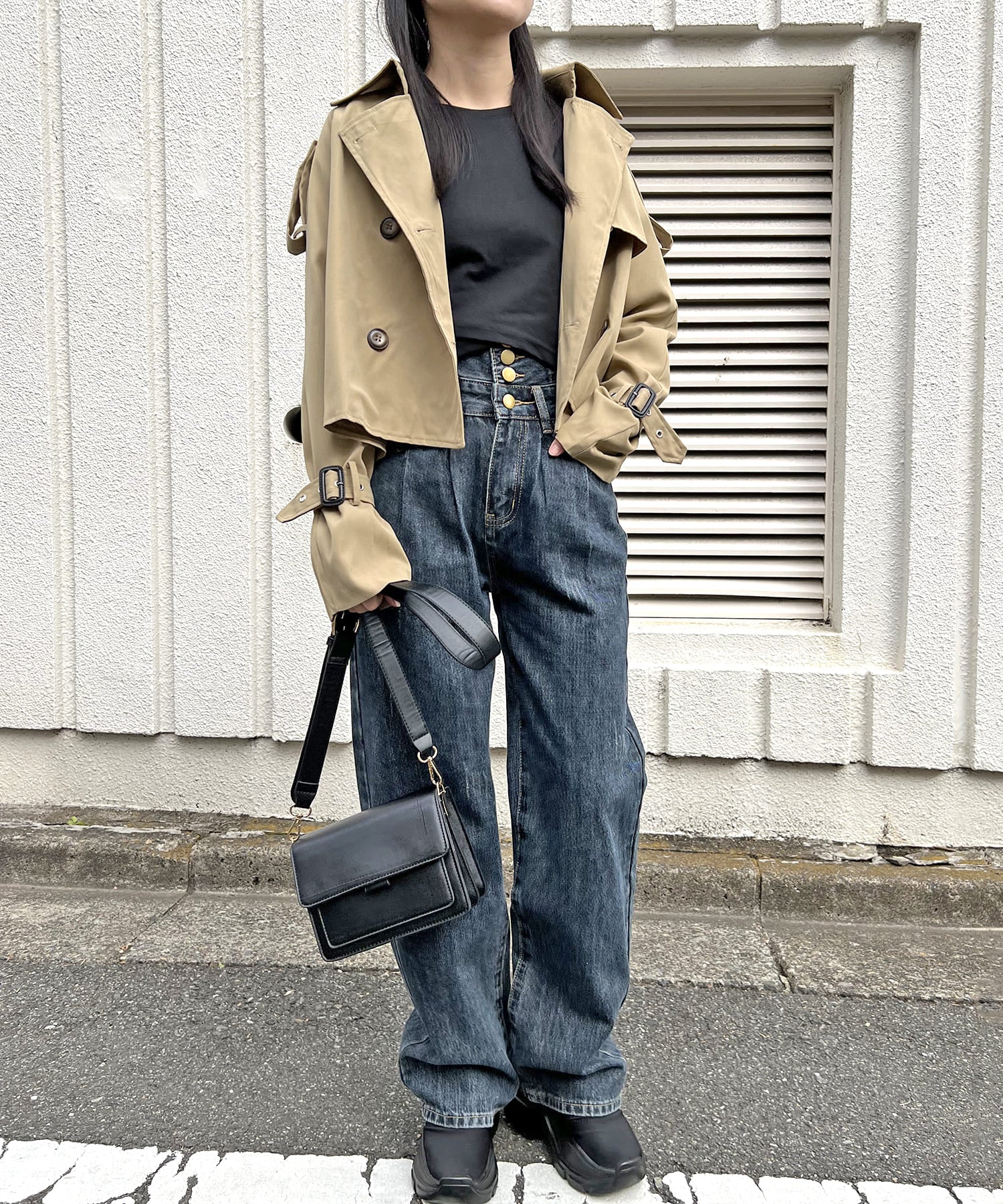 ジュエローブ Jewelobe キャンディースリーブショートトレンチコート