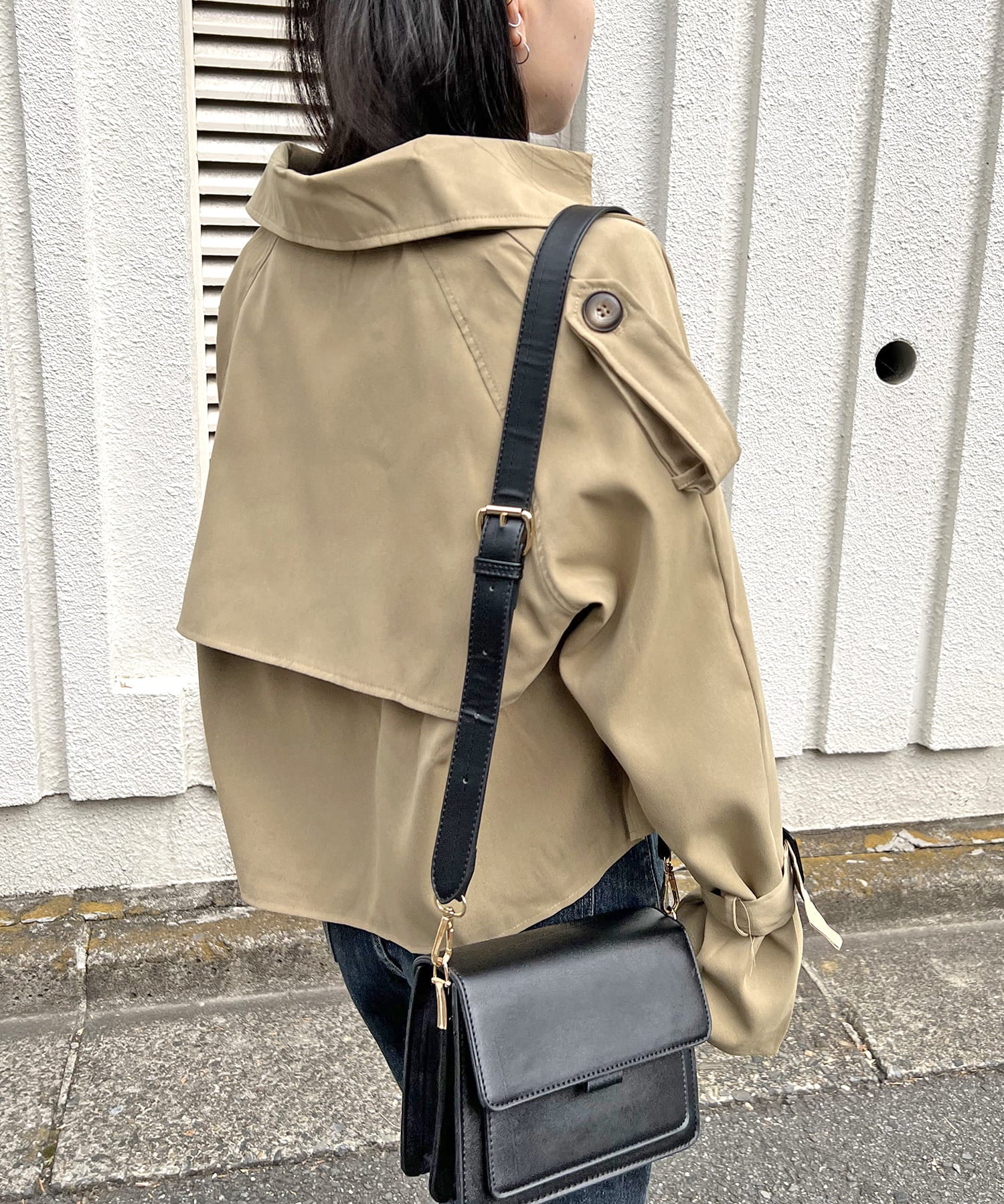 ジュエローブ Jewelobe キャンディースリーブショートトレンチコート