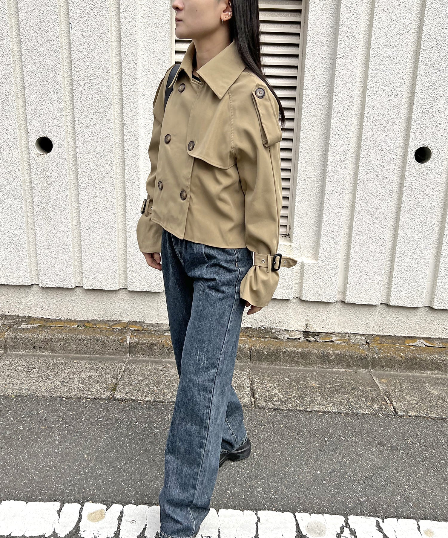 ジュエローブ Jewelobe キャンディースリーブショートトレンチコート