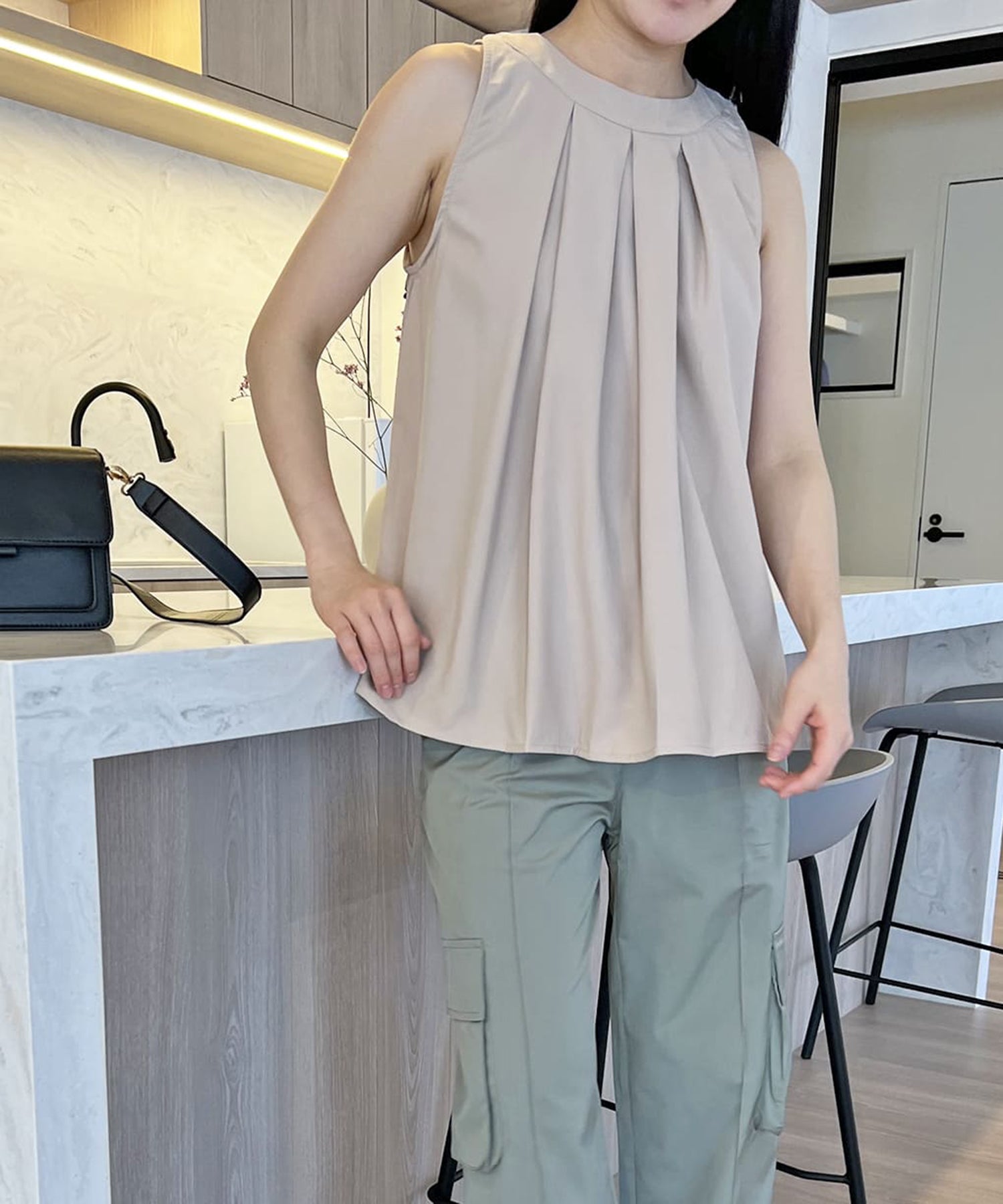 ジュエローブ Jewelobe アメスリタックチュニックトップス （ベージュ） ベージュ