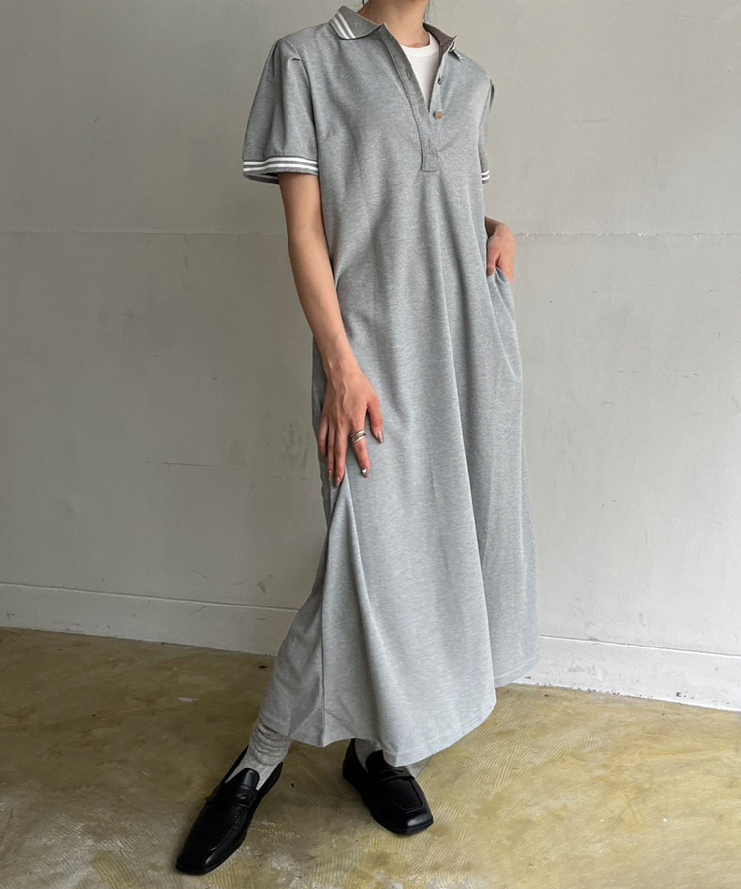 Jewelobe Tax Sleeve Polo Maxi Dress