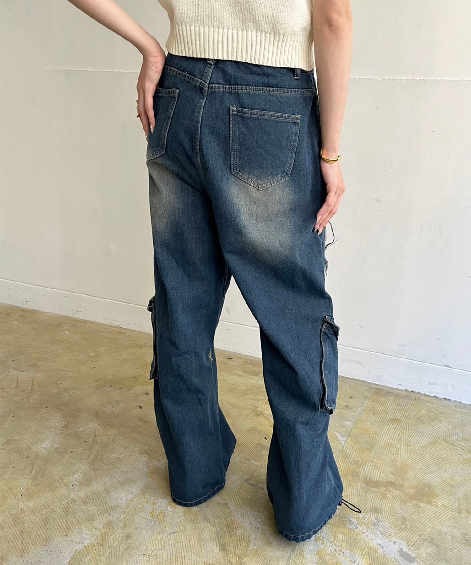 Jewelobe Jewelobe Big Heart Shape Cargo Denim Pants