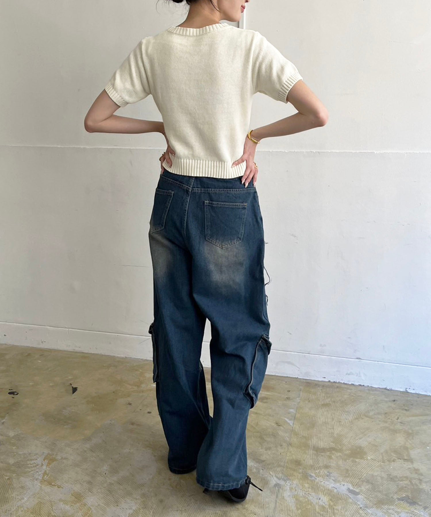 Jewelobe Jewelobe Big Heart Shape Cargo Denim Pants