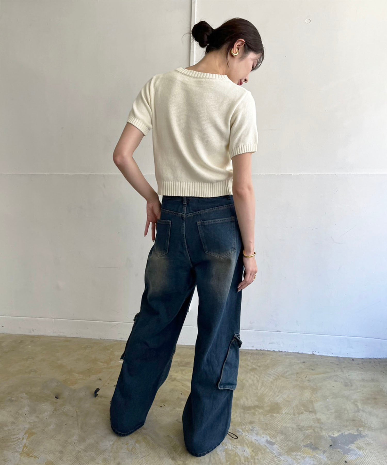 Jewelobe Jewelobe Big Heart Shape Cargo Denim Pants