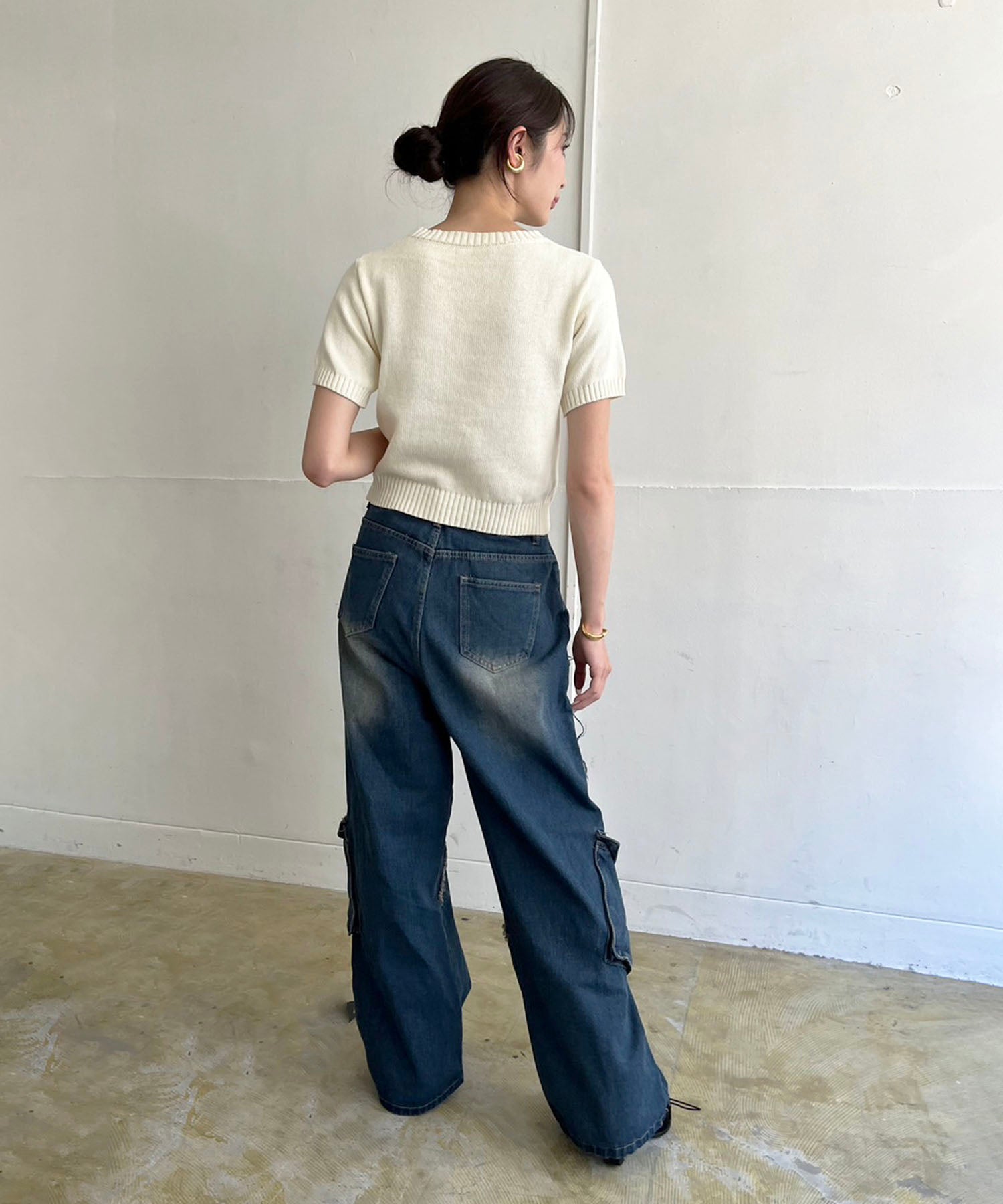 Jewelobe Jewelobe Big Heart Shape Cargo Denim Pants