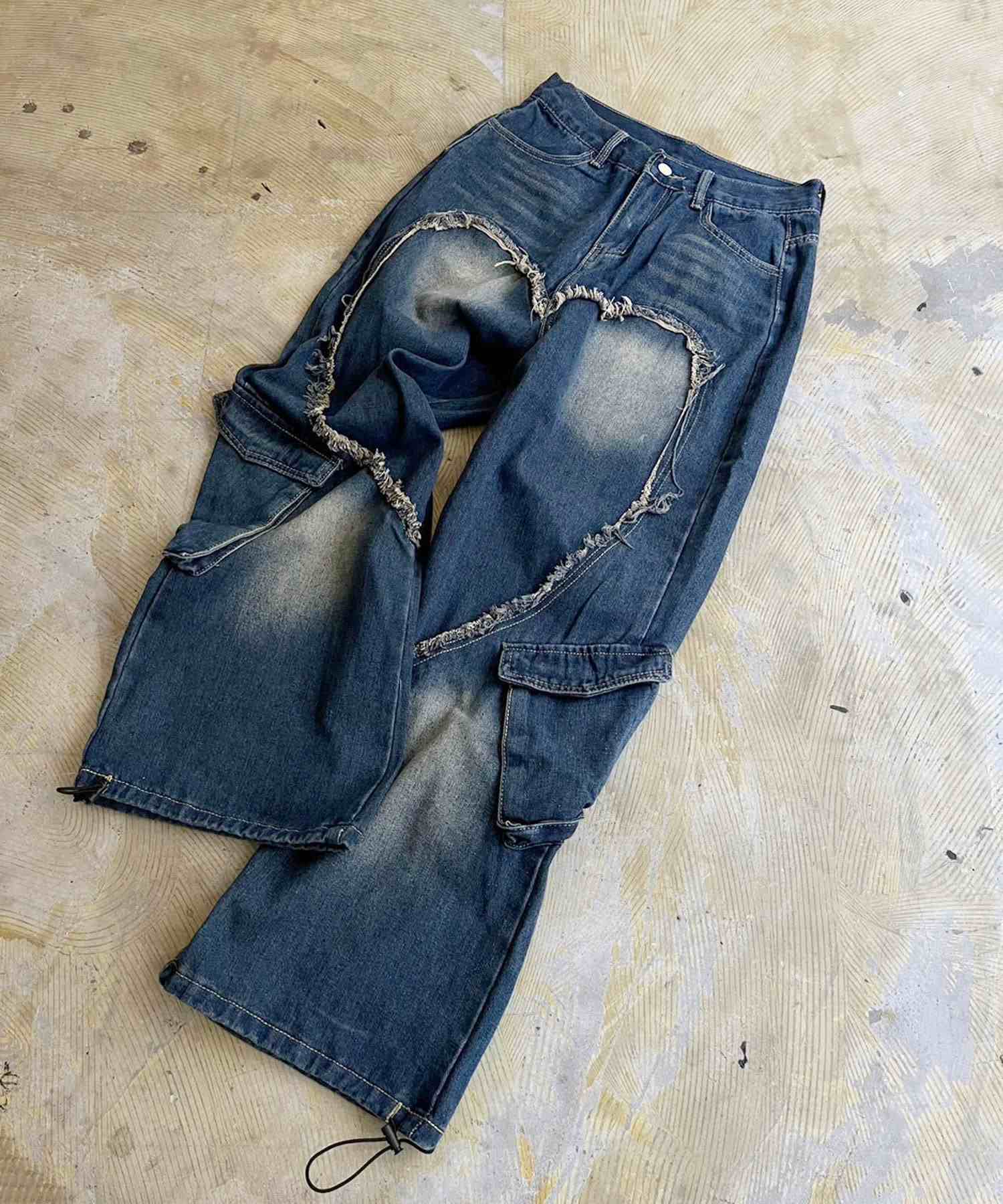 Jewelobe Jewelobe Big Heart Shape Cargo Denim Pants