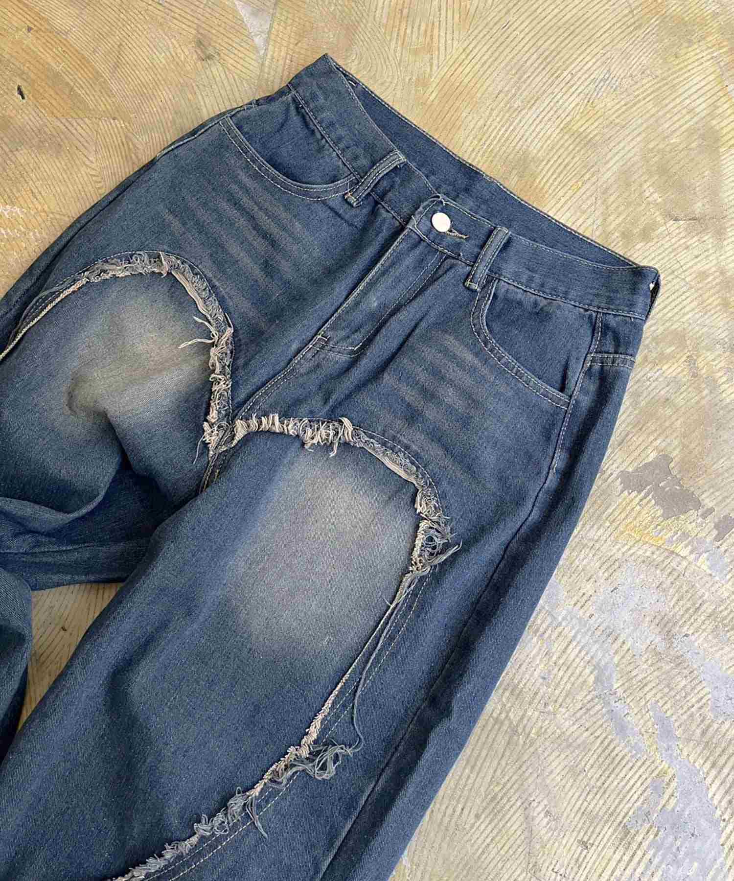 Jewelobe Jewelobe Big Heart Shape Cargo Denim Pants