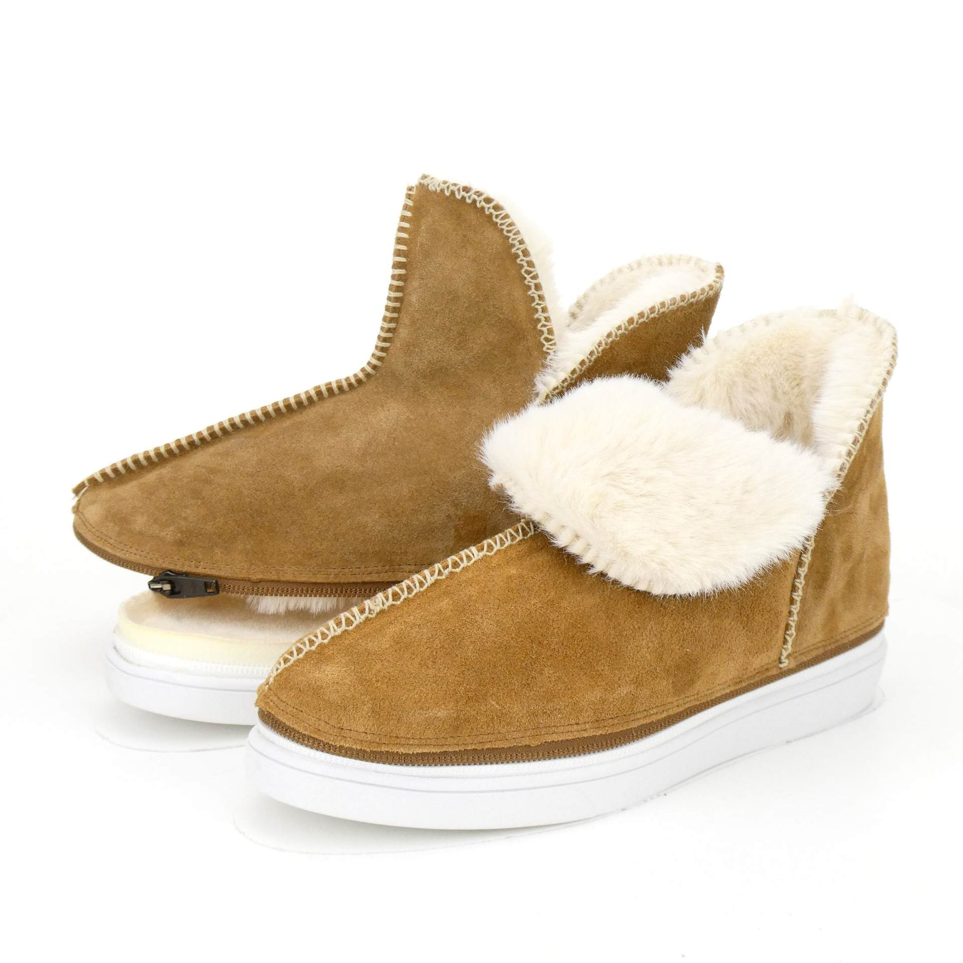 ジョニーアンドジェシー Johnny & Jessy ベロアレザー ムートンブーツ,キャメル