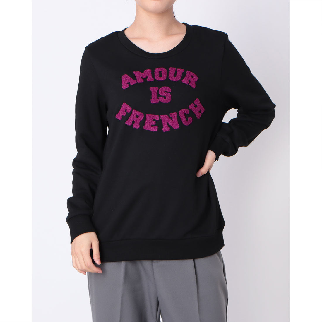 ジュビリー Jubylee AMOUR IS FRENCH スウェットTOPS （BLACK） BLACK