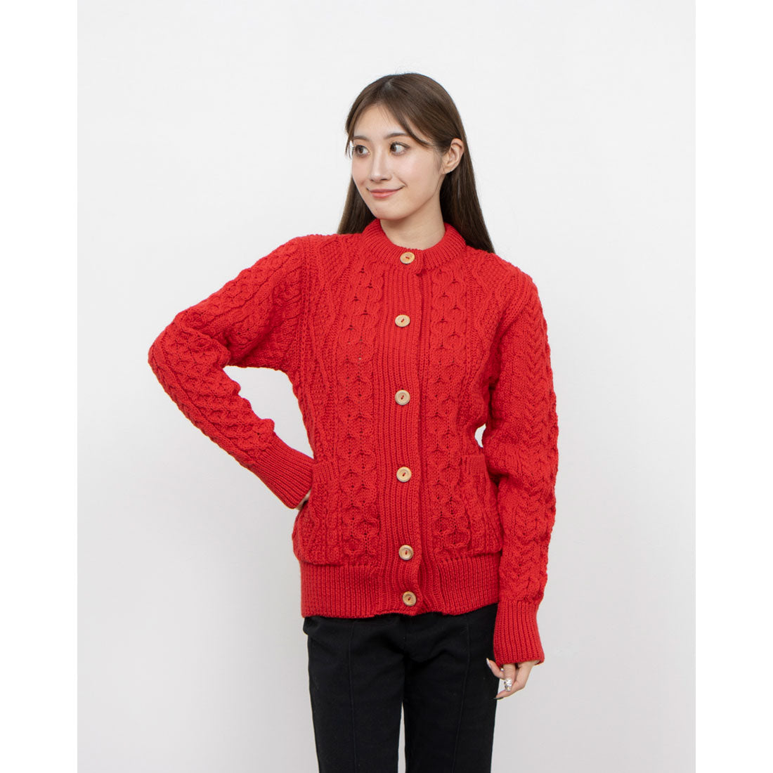 JAMES CHARLOTTE（ジェームズシャルロット）ケーブルカーディガン James Charlotte Cable Knit Cardigan