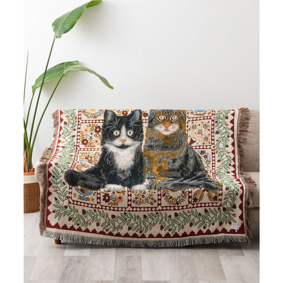 ジュビリー Jubilee 猫 犬デザイン ジャガード織 スローケットラグ アソート 130x160cm （B） B