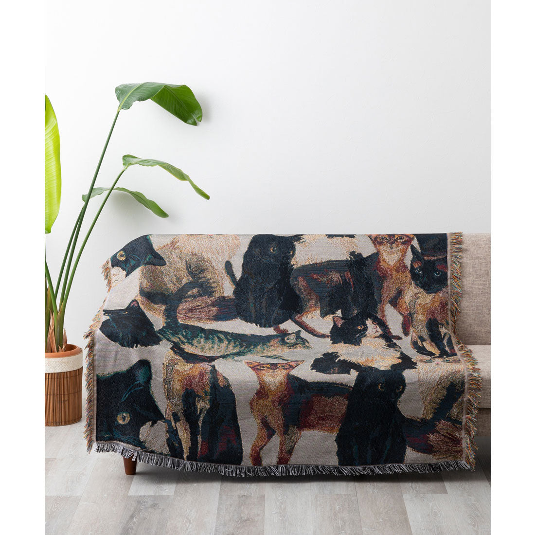 ジュビリー Jubilee 猫 犬デザイン ジャガード織 スローケットラグ アソート 130x160cm （J） J
