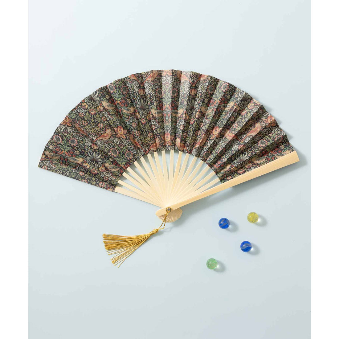 ジュビリー Jubilee ウィリアムモリス柄 木製 洋柄 紙扇子 タッセル付 （その他1） その他1