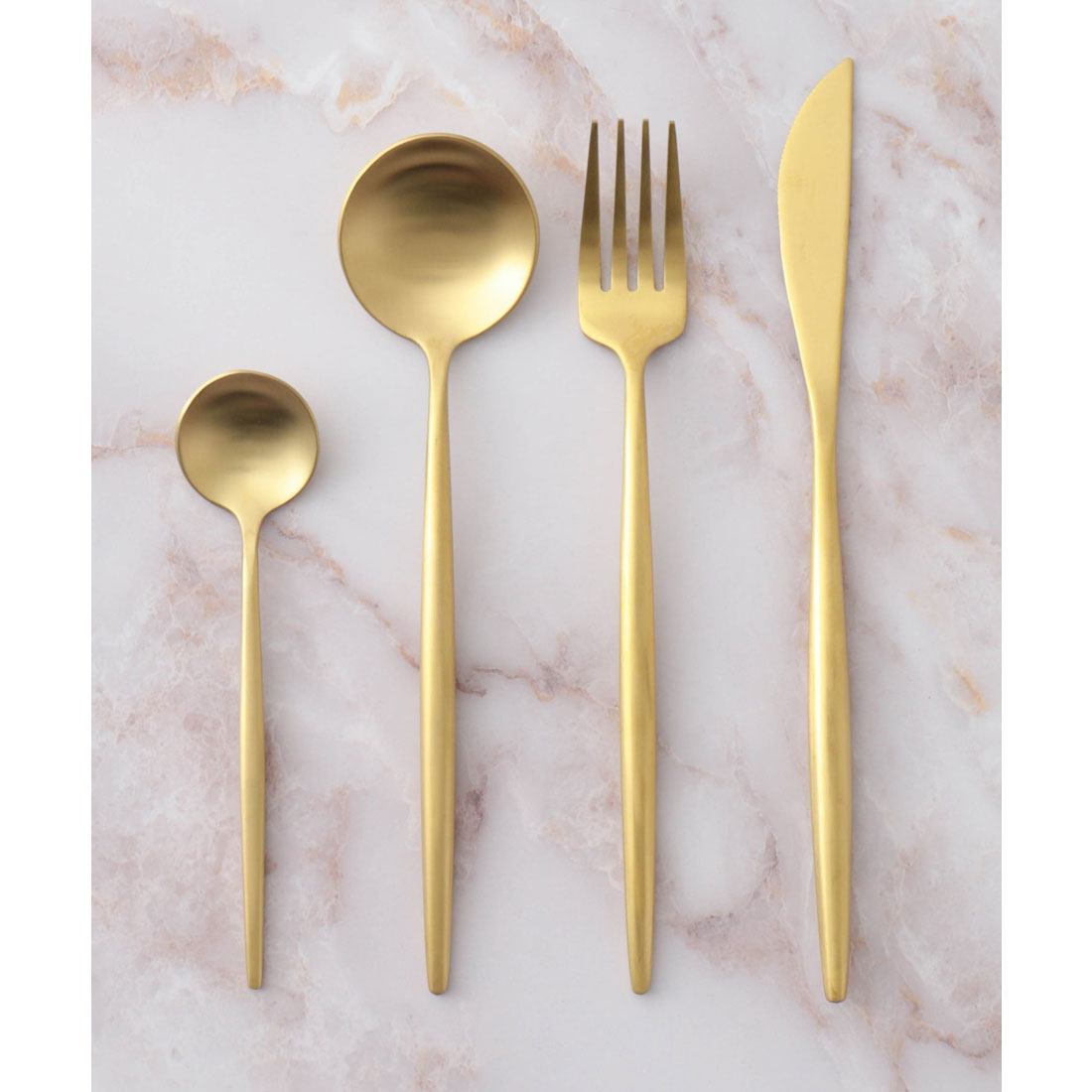 ジュビリー Jubilee 高品質 高級カトラリー 4点セット【返品不可商品】 （ゴールド系その他3） ゴールド系その他3