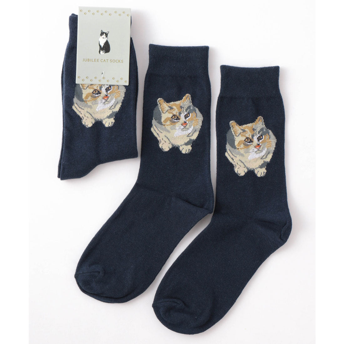 ジュビリー Jubilee キャット 猫デザインソックス （ネイビー） ネイビー