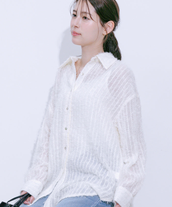 JAYRO Sheer Fringe Basic Shirt