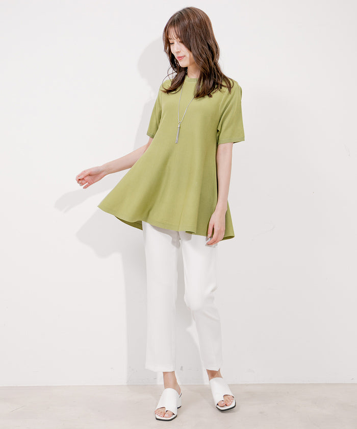 ジャイロ JAYRO フレアシルエットニットプルオーバー,グリーン