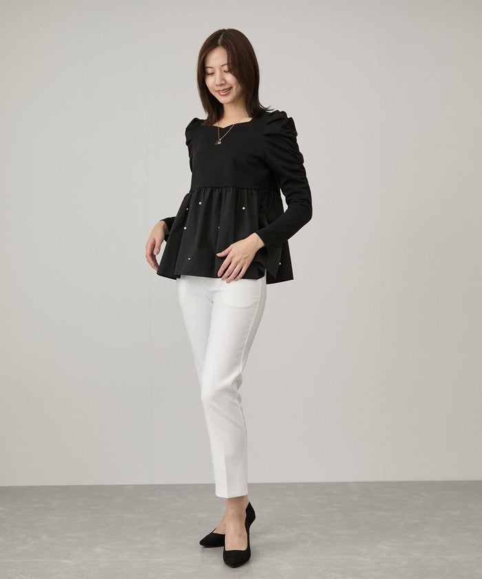 ジャイロ JAYRO パール使いペプラムプルオーバー   （クロ） クロ