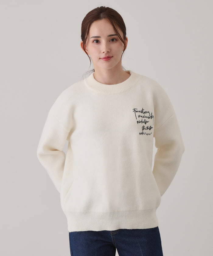 ジャイロ JAYRO バックロゴ刺繍クルーネックニット  N12ー123