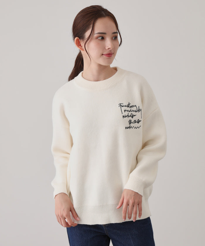 ジャイロ JAYRO バックロゴ刺繍クルーネックニット  N12ー123