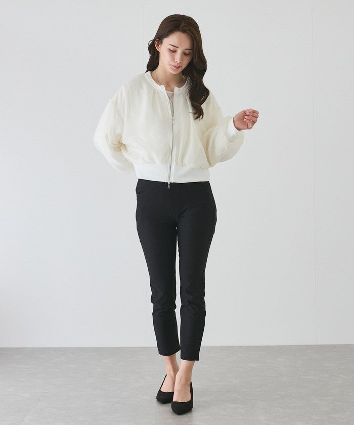 ジャイロ JAYRO オーガンジーレイヤードダブルジップショートブルゾン （ホワイト2） ホワイト2