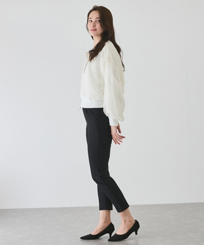 ジャイロ JAYRO オーガンジーレイヤードダブルジップショートブルゾン （ホワイト2） ホワイト2