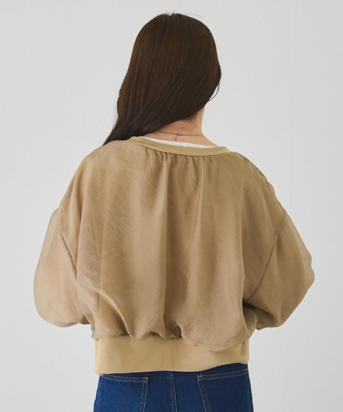 ジャイロ JAYRO オーガンジーレイヤードダブルジップショートブルゾン （ホワイト2） ホワイト2