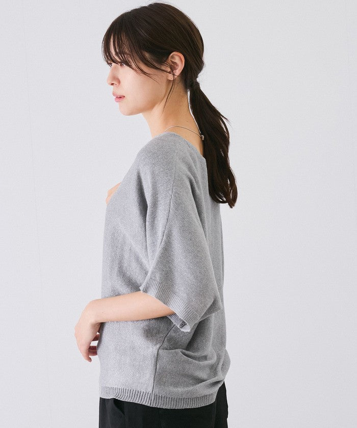 ジャイロ JAYRO ドルマン5分袖ラメニット  N12ー266A （グレー） グレー