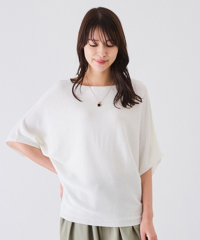 ジャイロ JAYRO ドルマン5分袖ラメニット  N12ー266A （ホワイト） ホワイト