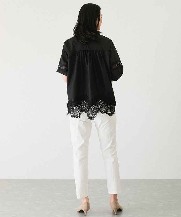 ジャイロ JAYRO レース切り替えブラウス    （ブラック） ブラック
