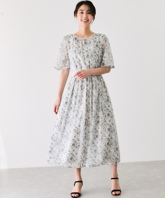 ジャイロ JAYRO 楊柳花柄プリントワンピース （ブラック） ブラック