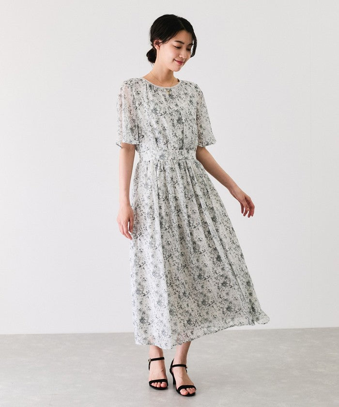 ジャイロ JAYRO 楊柳花柄プリントワンピース （ブラック） ブラック