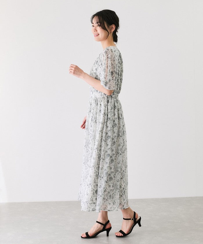 ジャイロ JAYRO 楊柳花柄プリントワンピース （ブラック） ブラック