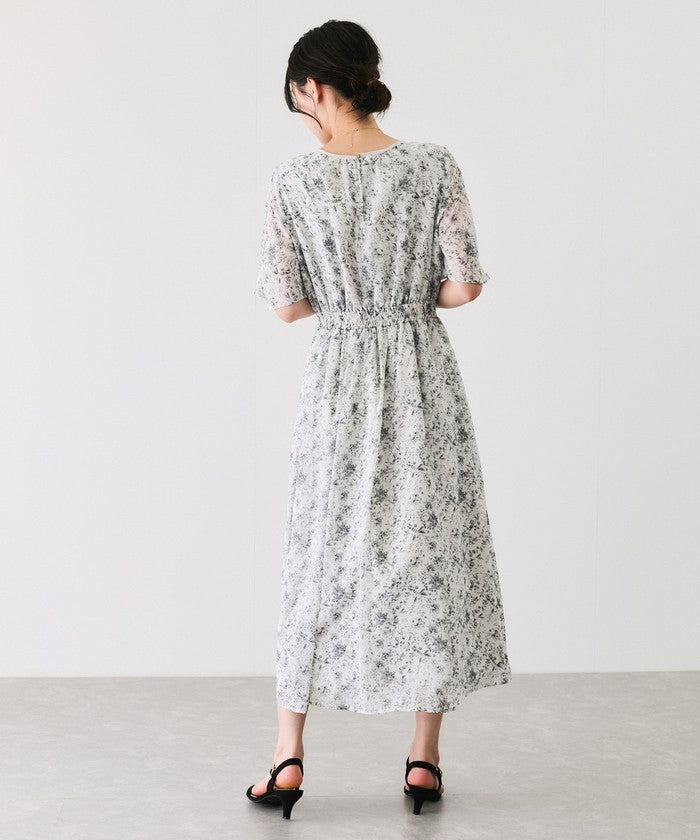 ジャイロ JAYRO 楊柳花柄プリントワンピース （ブラック） ブラック