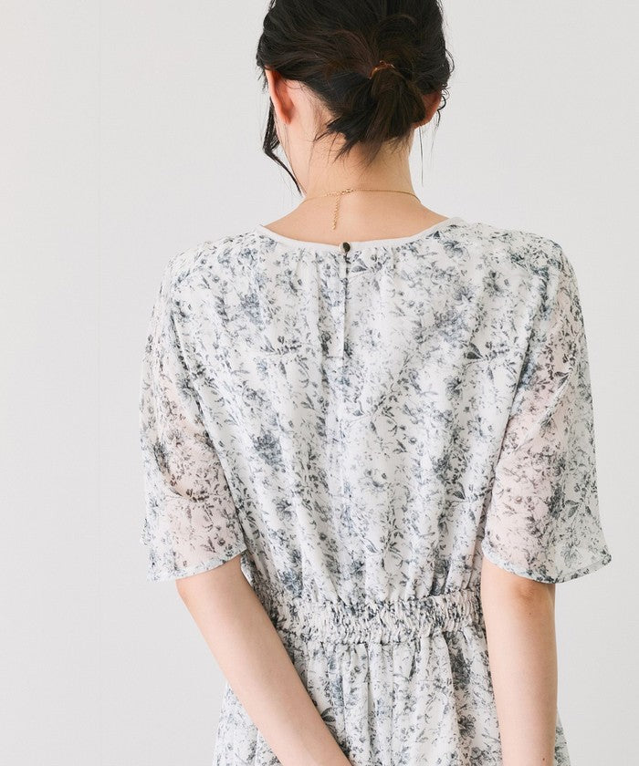 ジャイロ JAYRO 楊柳花柄プリントワンピース （ブラック） ブラック