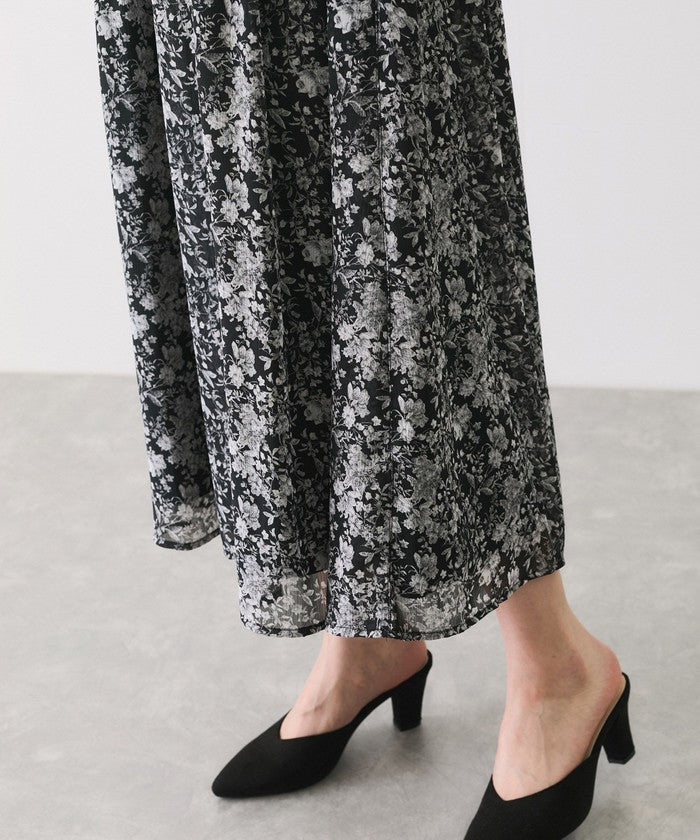 ジャイロ JAYRO 楊柳花柄プリントワンピース （ブラック） ブラック