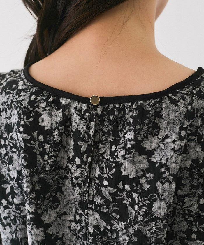 ジャイロ JAYRO 楊柳花柄プリントワンピース （ブラック） ブラック