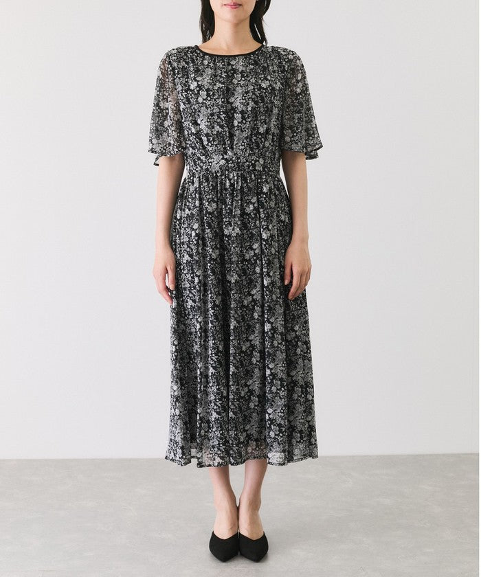 ジャイロ JAYRO 楊柳花柄プリントワンピース （ブラック） ブラック